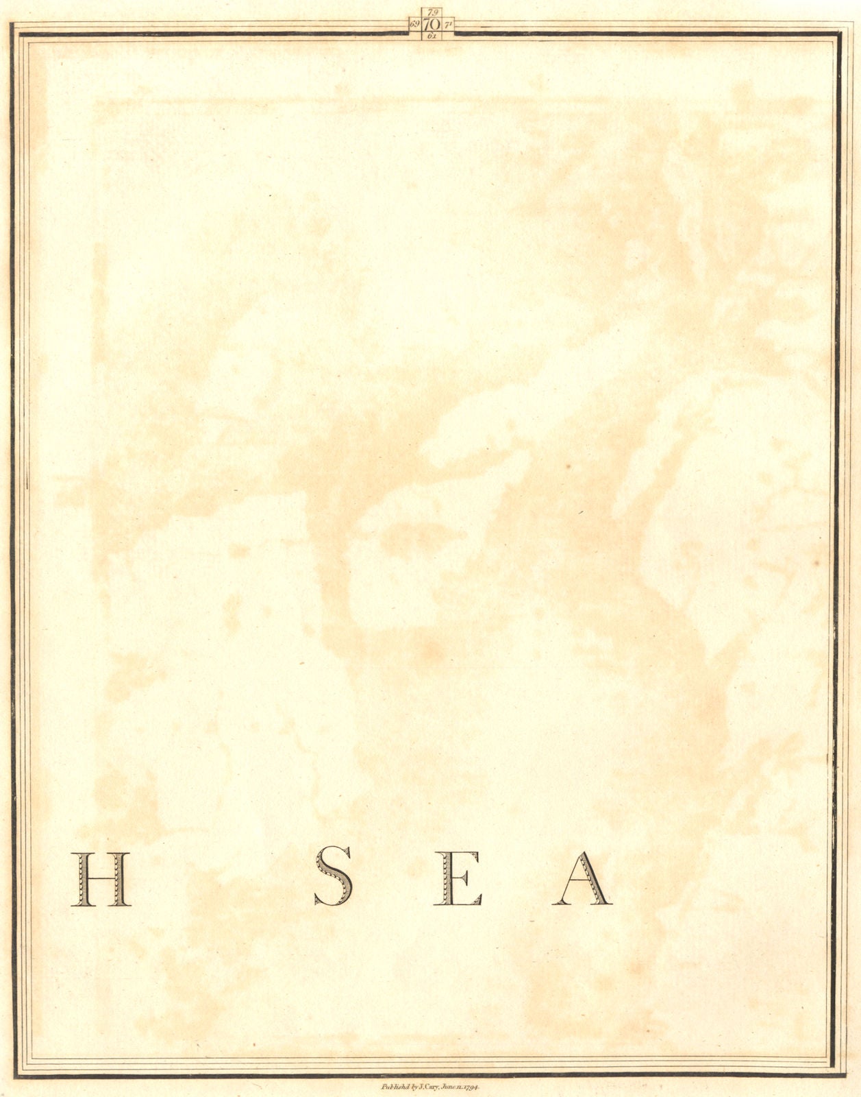 NORTH SEA. German Ocean. Section 70. CARY 1794 old antique map plan chart